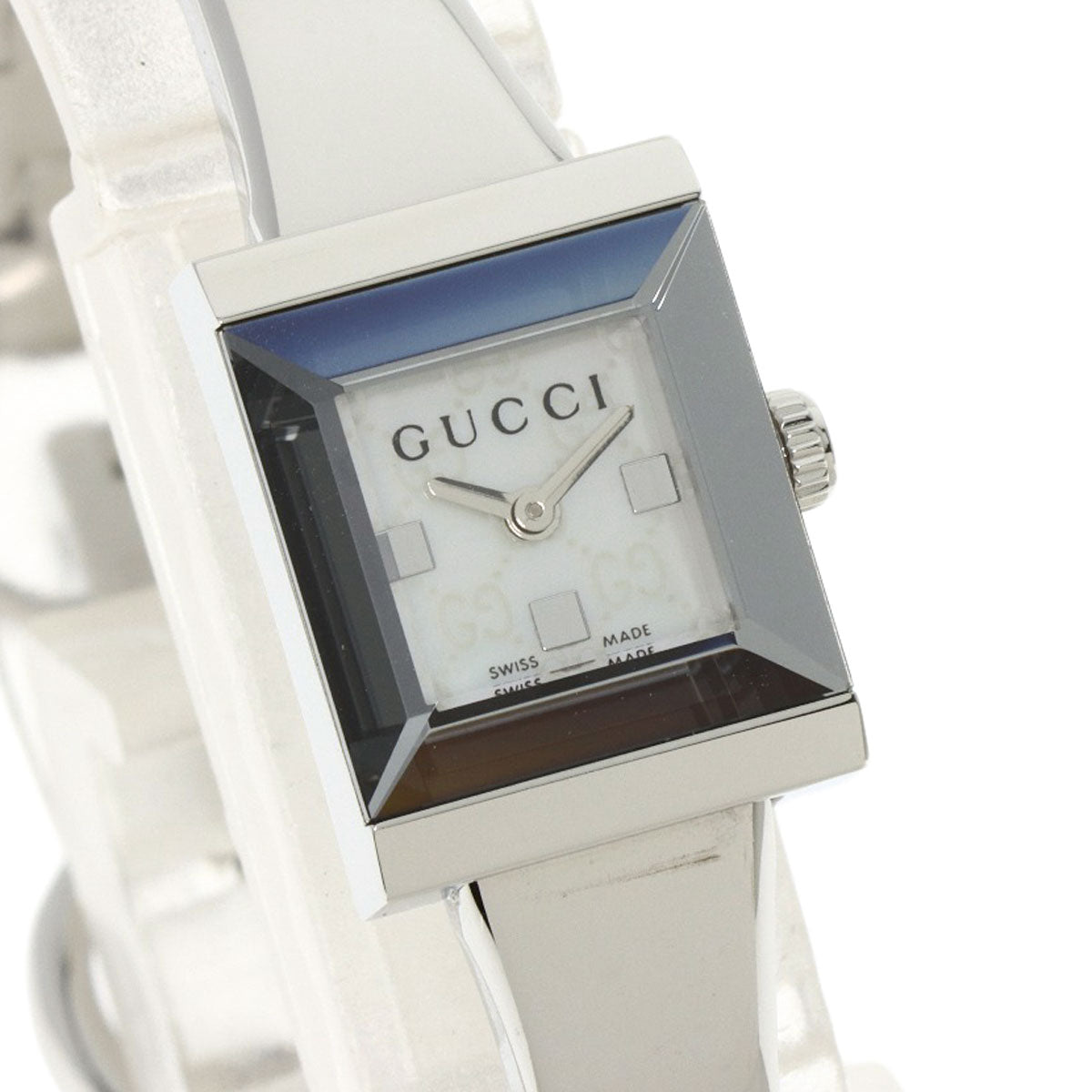 GUCCI Watches Quartz 128.5 Stainless Steel , Stainless Steel Silver GG G-frame White shell dial Women Used