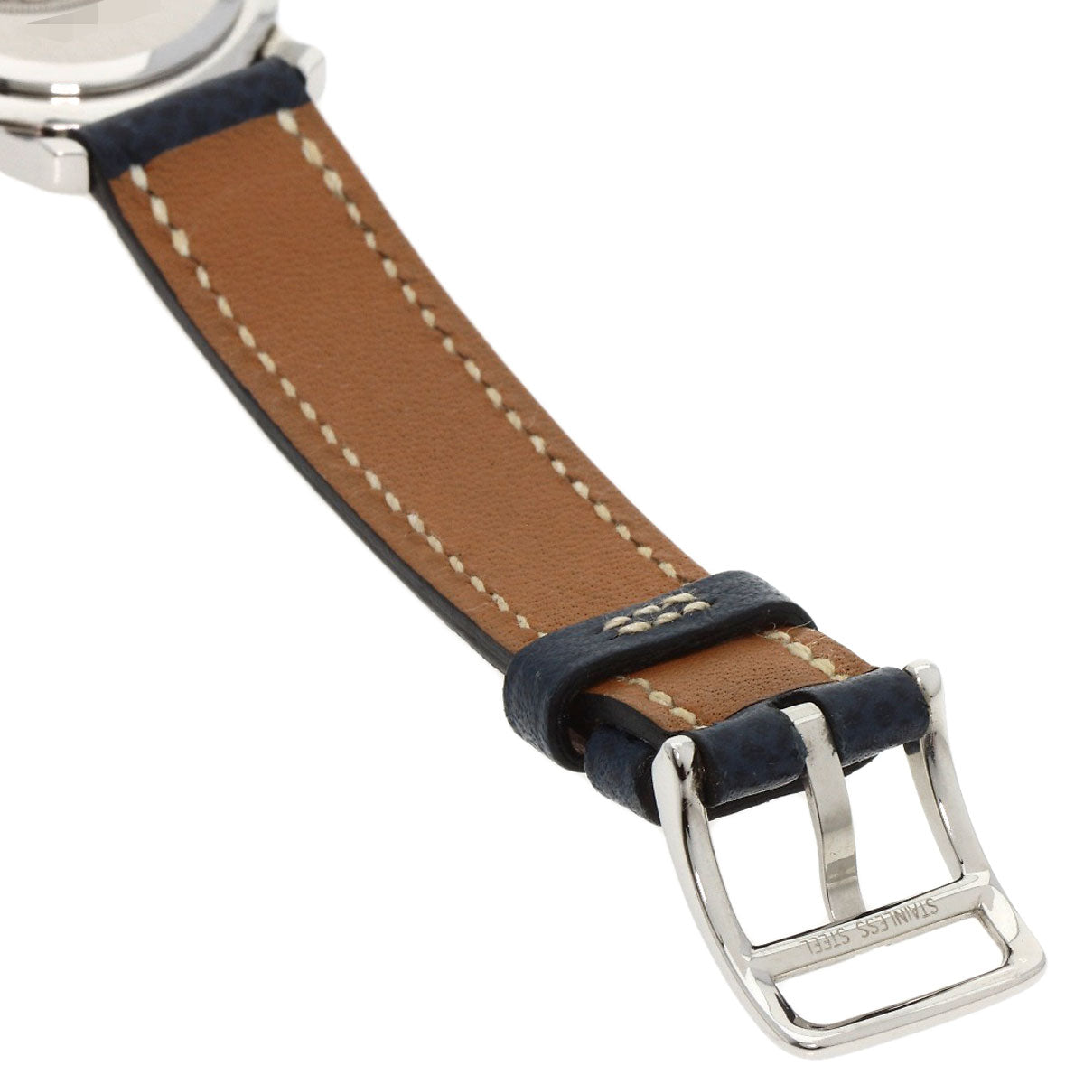 HERMES Watches Quartz CO1.510 Stainless Steel, Leather Silver Clipper oval white dial Women Used