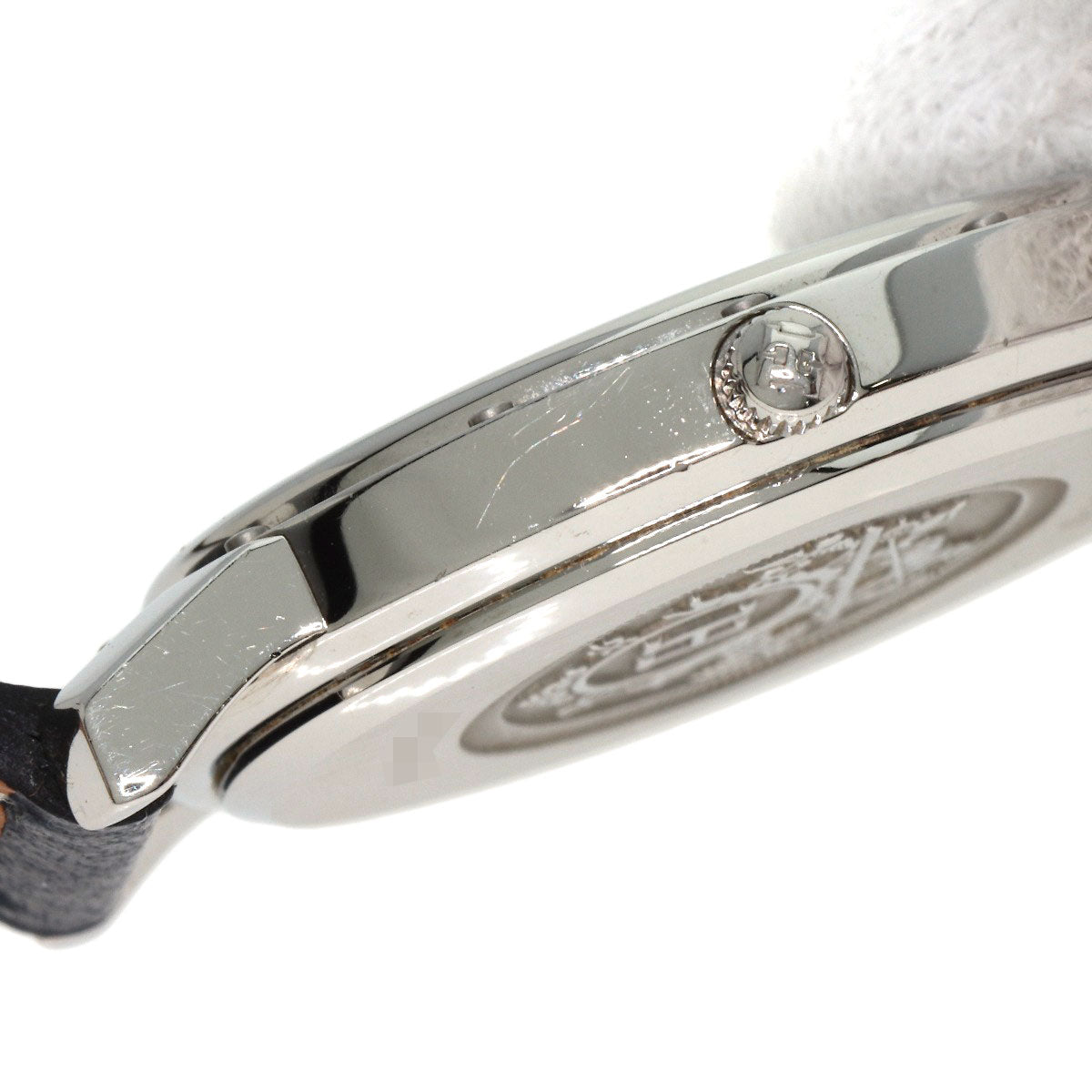 HERMES Watches Quartz CO1.510 Stainless Steel, Leather Silver Clipper oval white dial Women Used