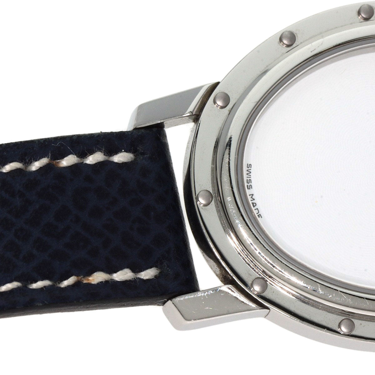 HERMES Watches Quartz CO1.510 Stainless Steel, Leather Silver Clipper oval white dial Women Used