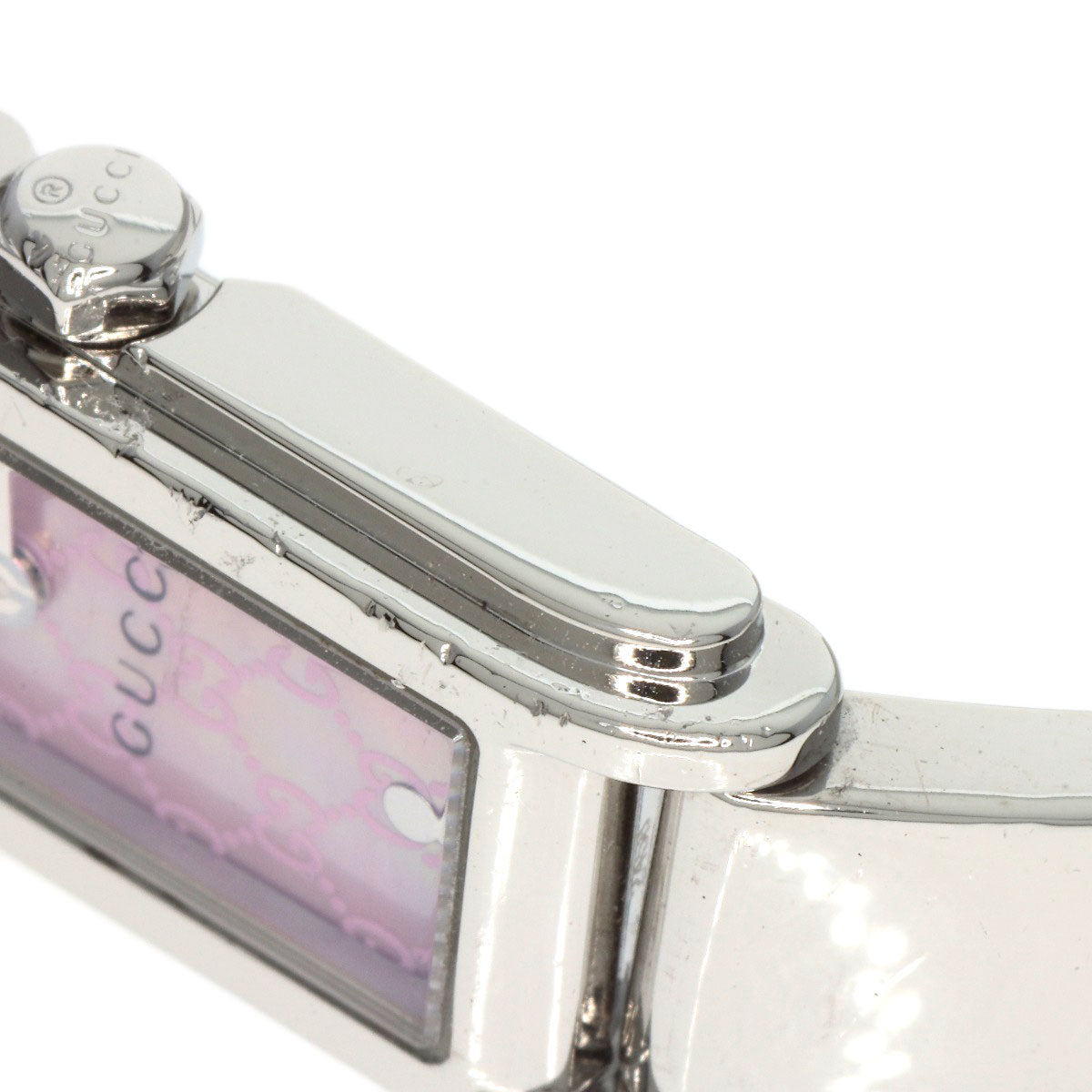 GUCCI Watches Quartz 109 Stainless Steel , Stainless Steel Silver Square face GG dial Pink shell dial Women Used