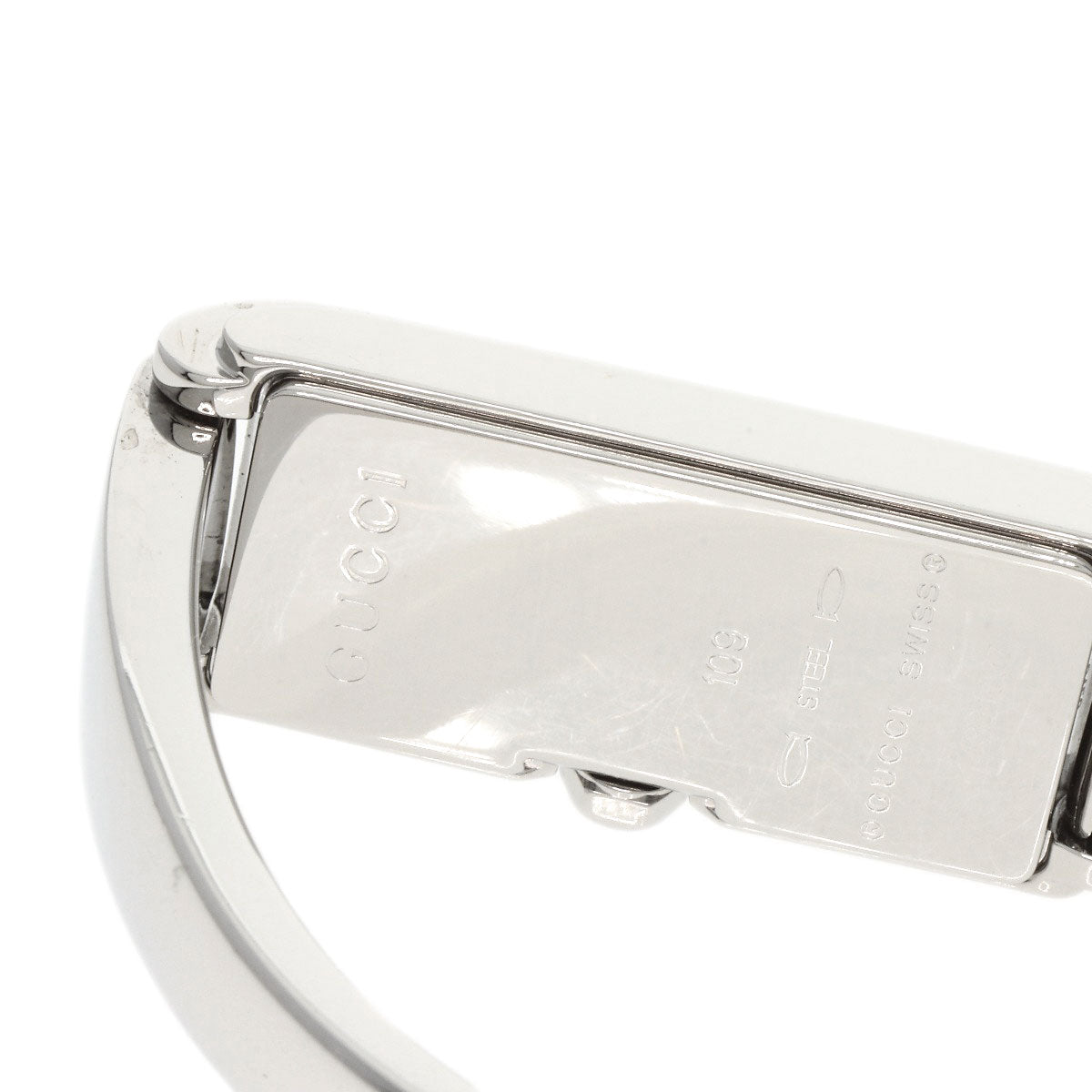 GUCCI Watches Quartz 109 Stainless Steel , Stainless Steel Silver Square face GG dial Pink shell dial Women Used