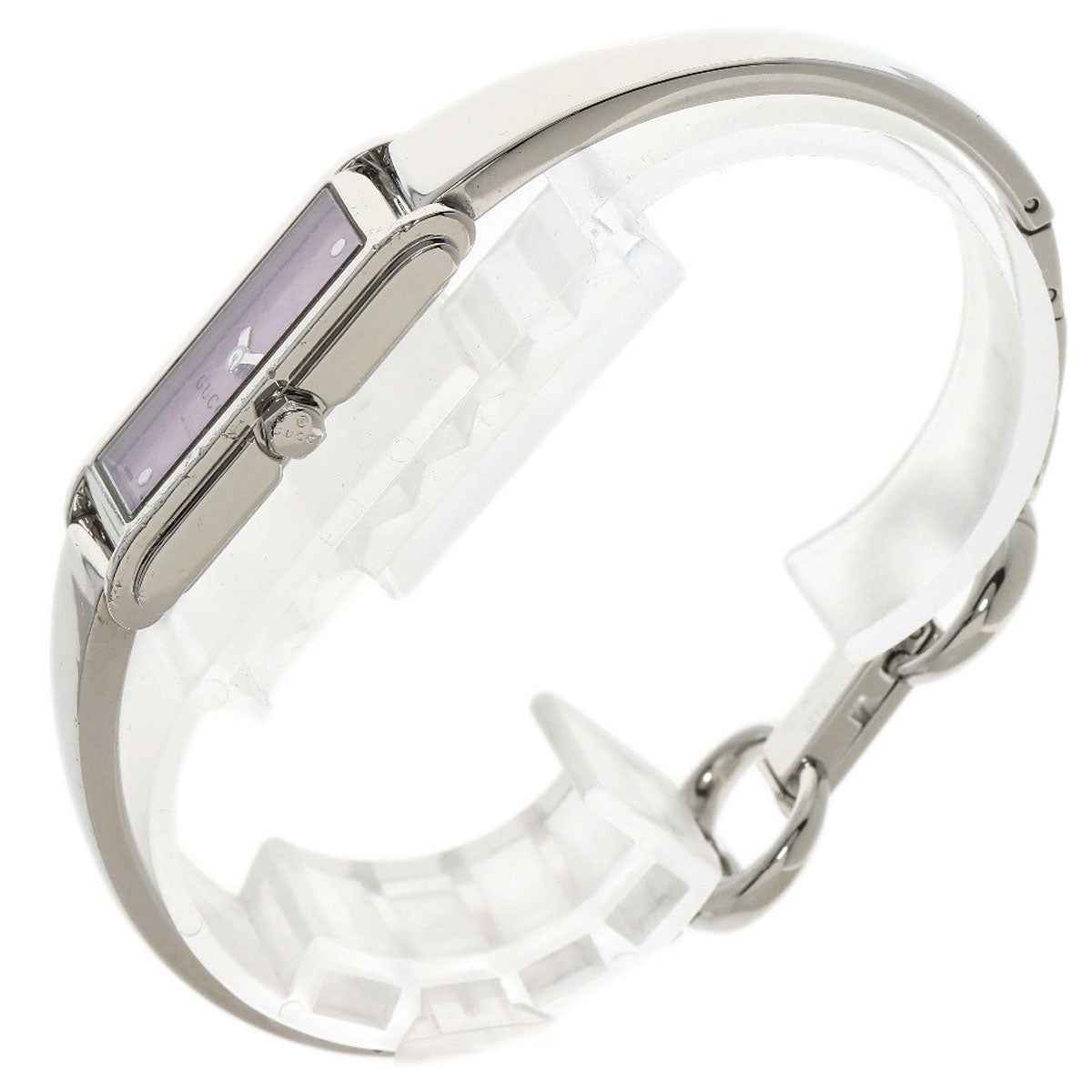 GUCCI Watches Quartz 109 Stainless Steel , Stainless Steel Silver Square face GG dial Pink shell dial Women Used