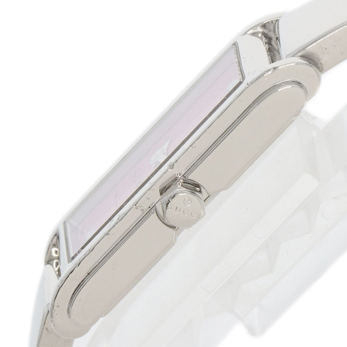 GUCCI Watches Quartz 109 Stainless Steel , Stainless Steel Silver Square face GG dial Pink shell dial Women Used