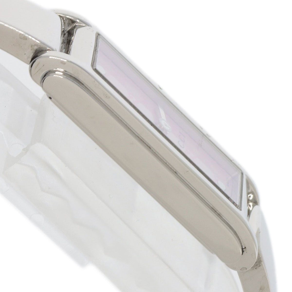 GUCCI Watches Quartz 109 Stainless Steel , Stainless Steel Silver Square face GG dial Pink shell dial Women Used