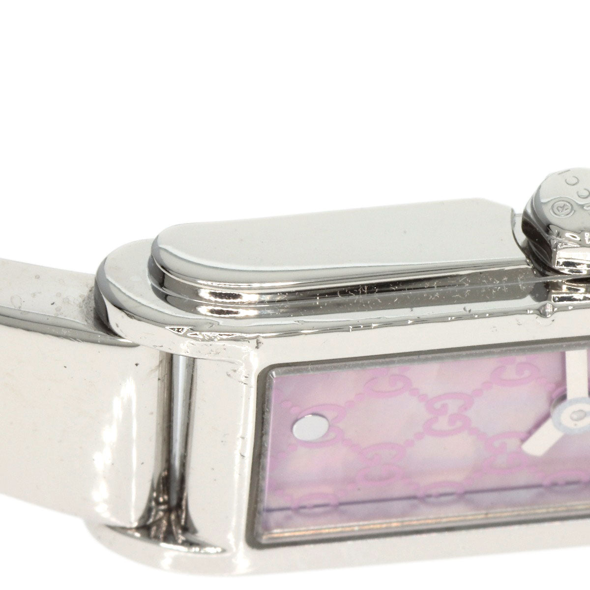 GUCCI Watches Quartz 109 Stainless Steel , Stainless Steel Silver Square face GG dial Pink shell dial Women Used