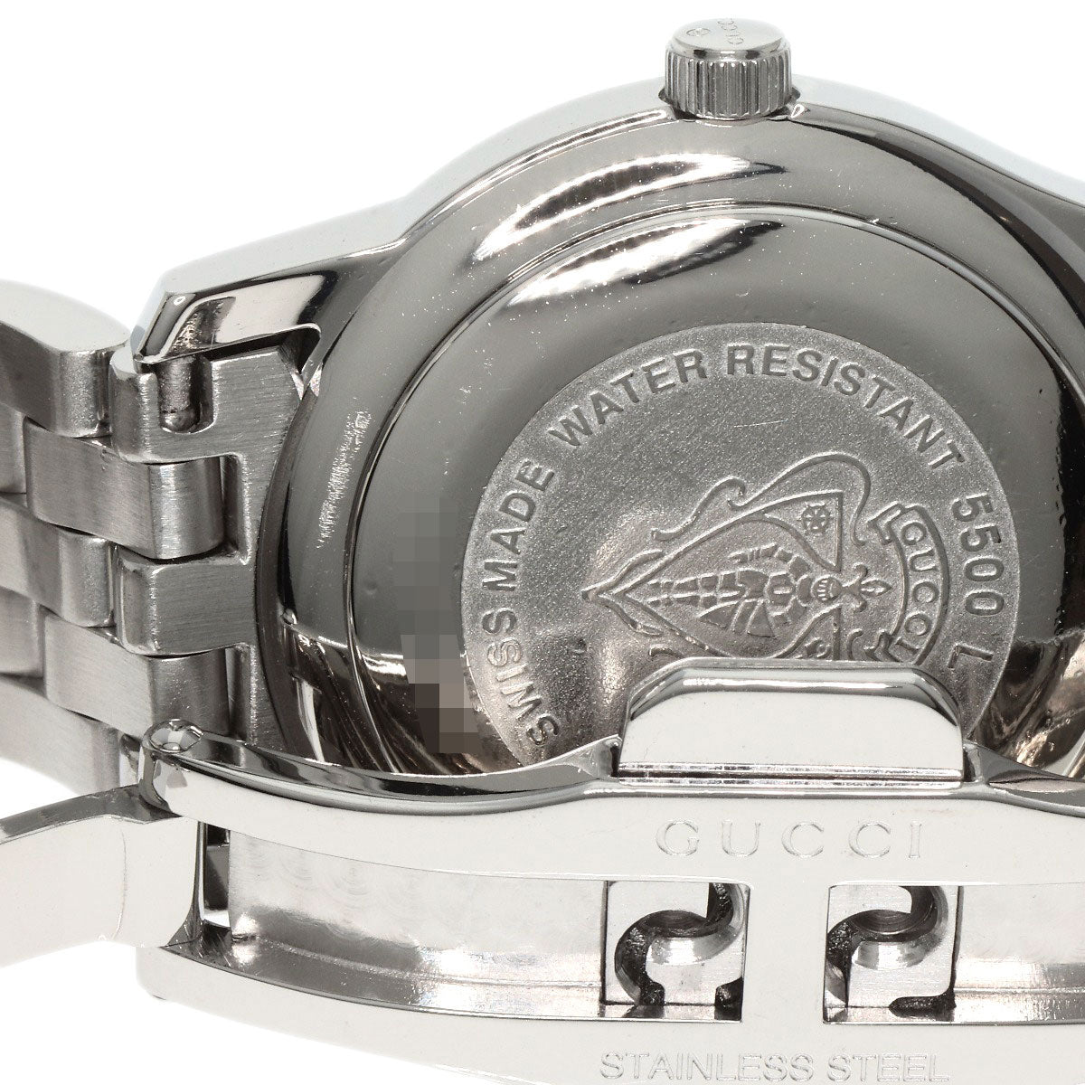 GUCCI Watches Quartz 5500L Stainless Steel , Stainless Steel Silver Round face Silver dial Women Used
