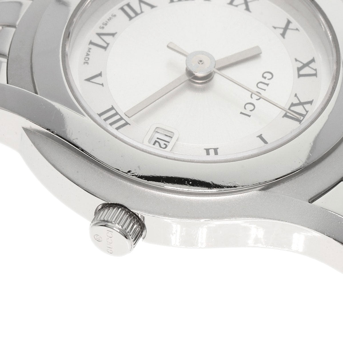 GUCCI Watches Quartz 5500L Stainless Steel , Stainless Steel Silver Round face Silver dial Women Used