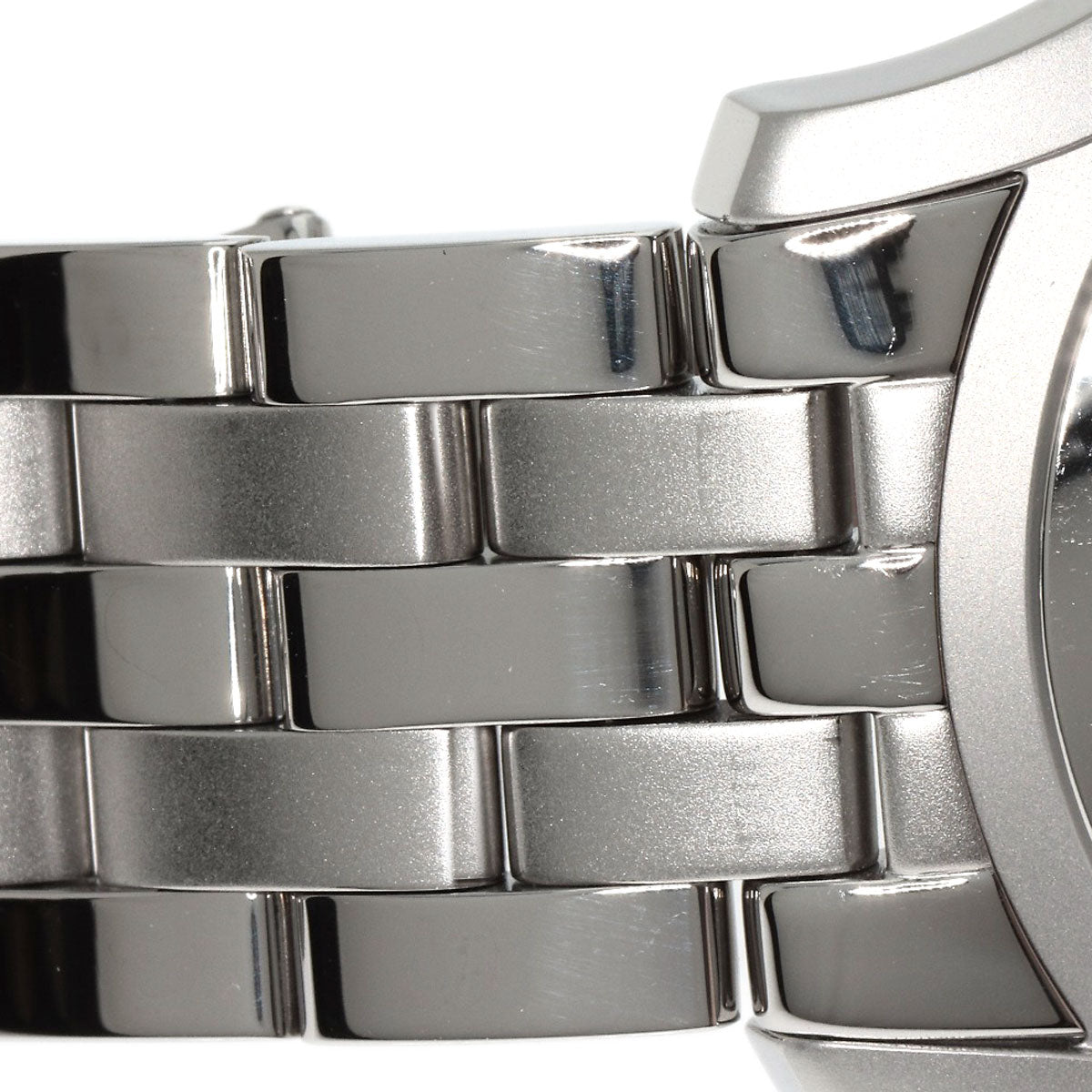 GUCCI Watches Quartz 5500M Stainless Steel , Stainless Steel Silver Round face black dial mens Used