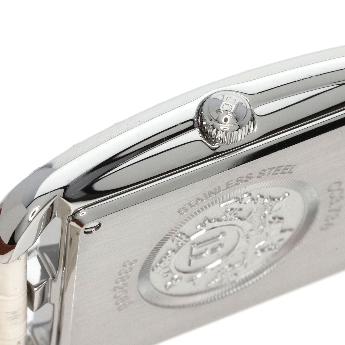 HERMES Watches Quartz CC3.730 Stainless Steel, Leather, Diamond Silver Cape Cod Chene Dunkle White shell dial Women Used