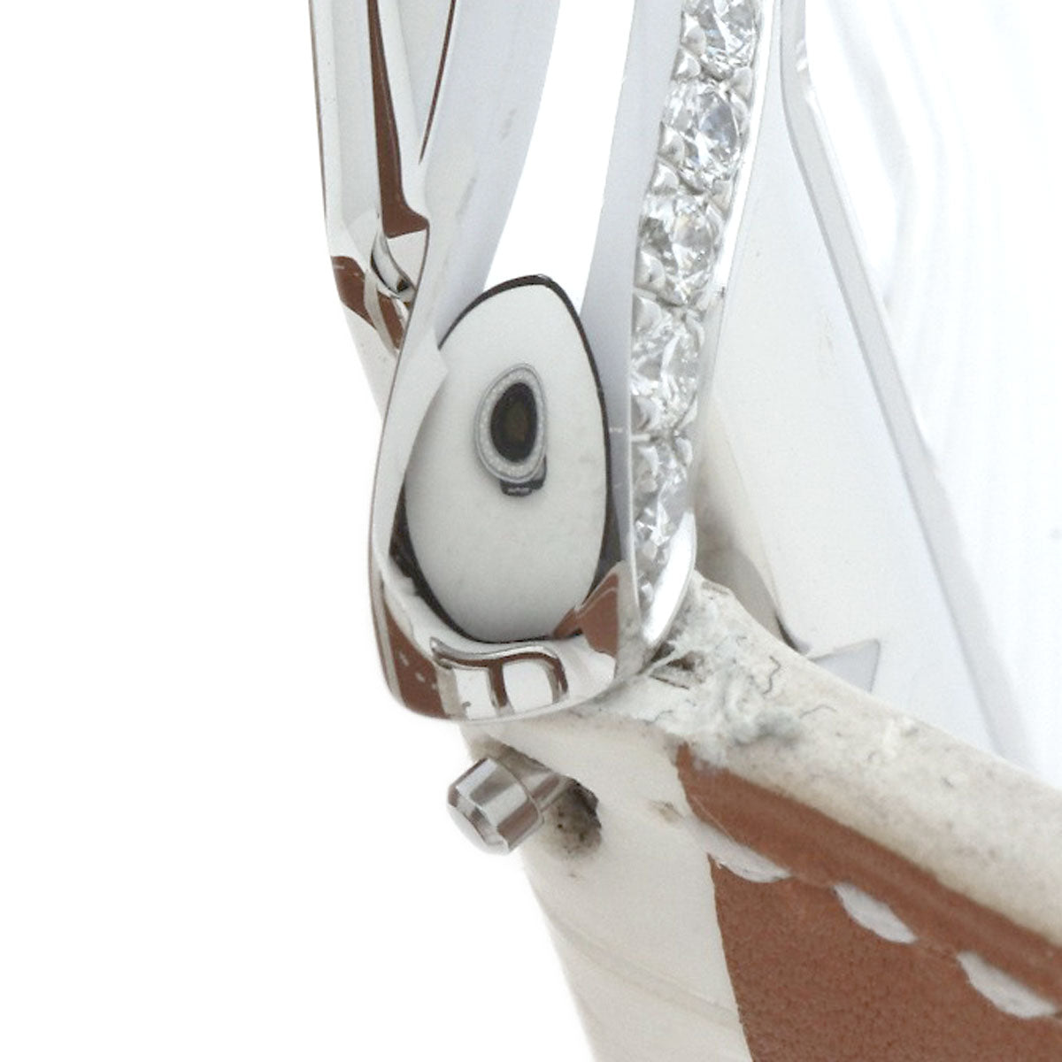 HERMES Watches Quartz CC3.730 Stainless Steel, Leather, Diamond Silver Cape Cod Chene Dunkle White shell dial Women Used