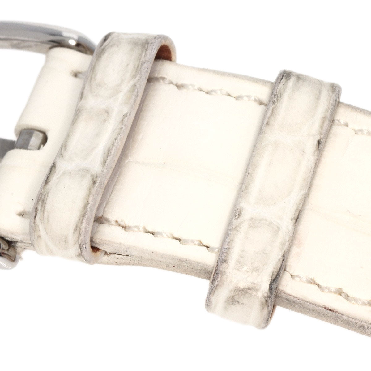 HERMES Watches Quartz CC3.730 Stainless Steel, Leather, Diamond Silver Cape Cod Chene Dunkle White shell dial Women Used
