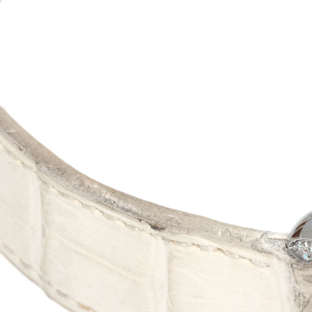 HERMES Watches Quartz CC3.730 Stainless Steel, Leather, Diamond Silver Cape Cod Chene Dunkle White shell dial Women Used