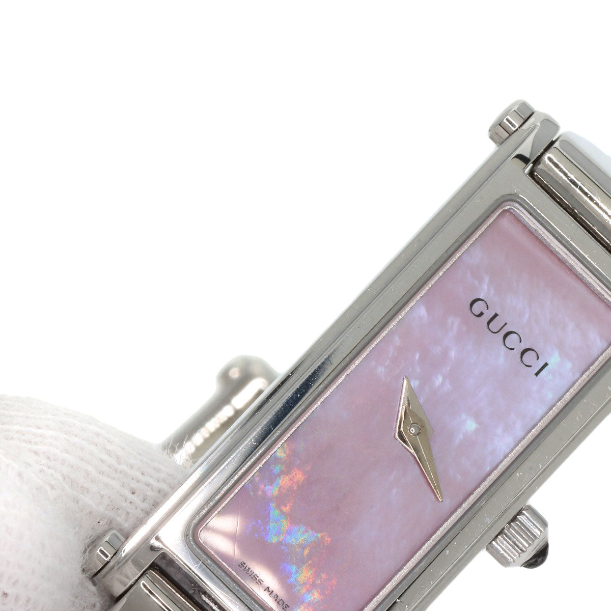 GUCCI Watches Quartz Stainless Steel , Stainless Steel Silver 1500L Pink shell dial Women Used