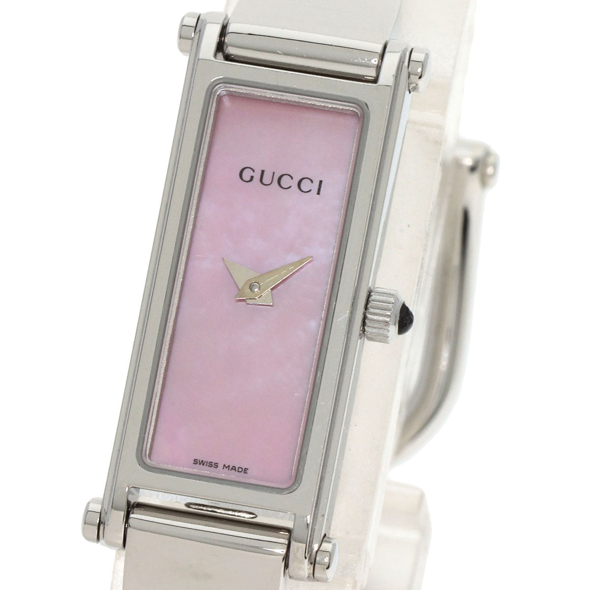 GUCCI Watches Quartz Stainless Steel , Stainless Steel Silver 1500L Pink shell dial Women Used
