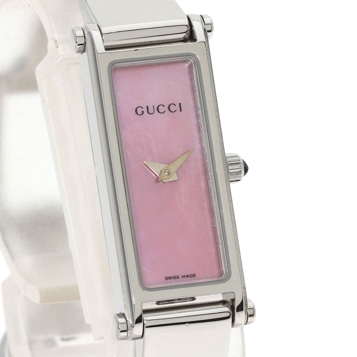 GUCCI Watches Quartz Stainless Steel , Stainless Steel Silver 1500L Pink shell dial Women Used
