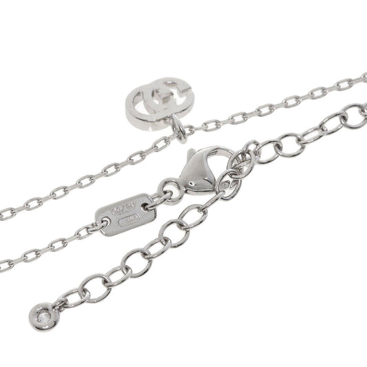 GUCCI Necklace K18WG Silver GG Running 1P Diamond