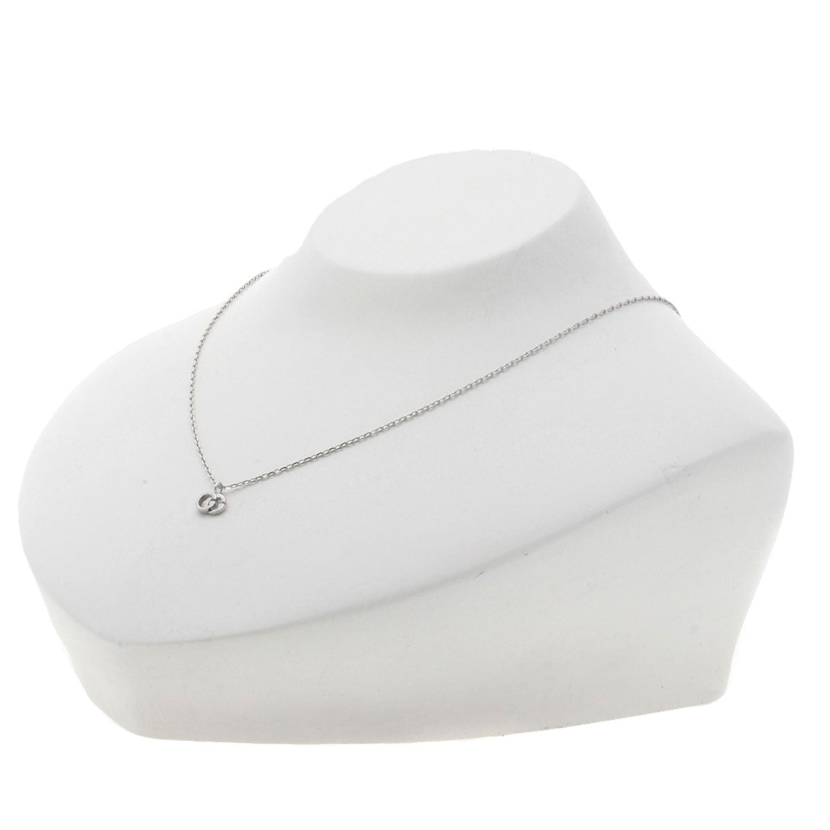 GUCCI Necklace K18WG Silver GG Running 1P Diamond