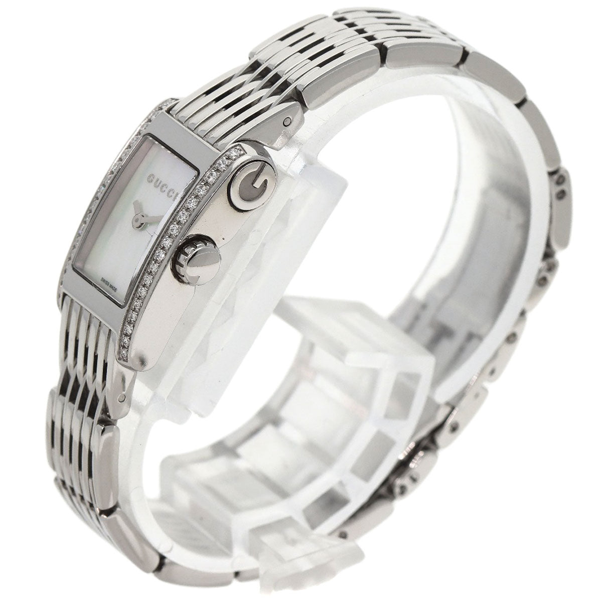 GUCCI Watches Quartz 8600L Stainless Steel Silver G Metro Diamond White shell dial