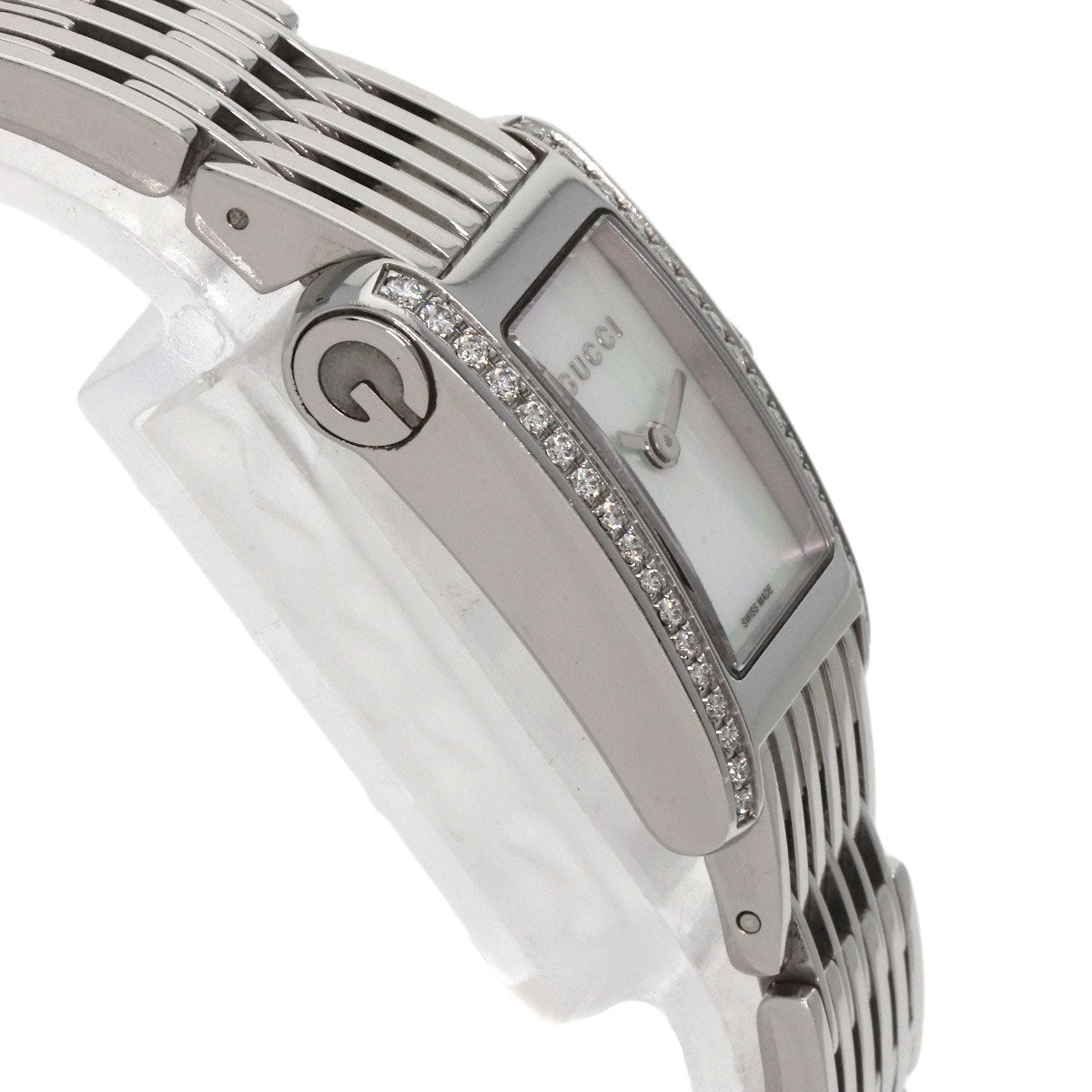 GUCCI Watches Quartz 8600L Stainless Steel Silver G Metro Diamond White shell dial