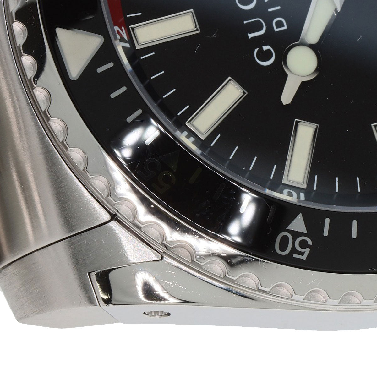GUCCI Watches Quartz YA136.2 Stainless Steel , Stainless Steel Silver Dive DIVE black dial mens Used