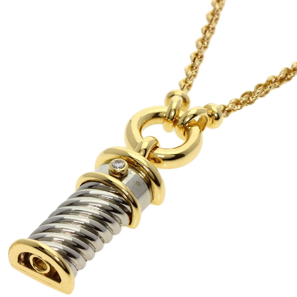 HERMES Necklace 18K Yellow Gold gold diamond