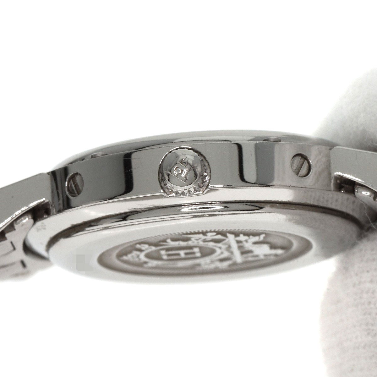 HERMES Watches Quartz CL4.210 Stainless Steel Silver Clipper Nacre Blue shell dial Women Used