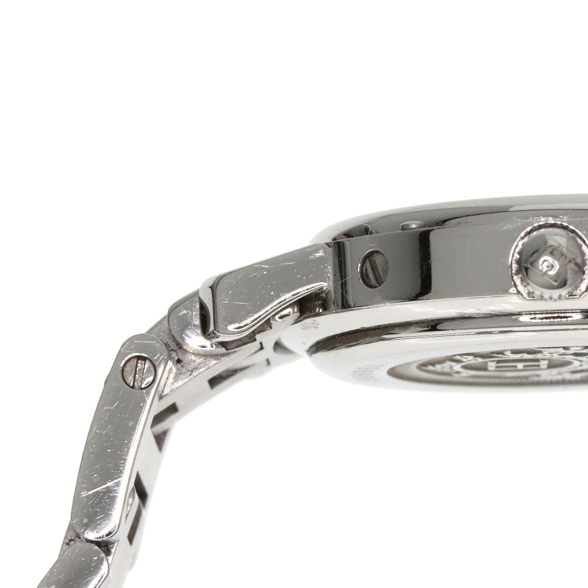 HERMES Watches Quartz CL4.210 Stainless Steel Silver Clipper Nacre Blue shell dial Women Used