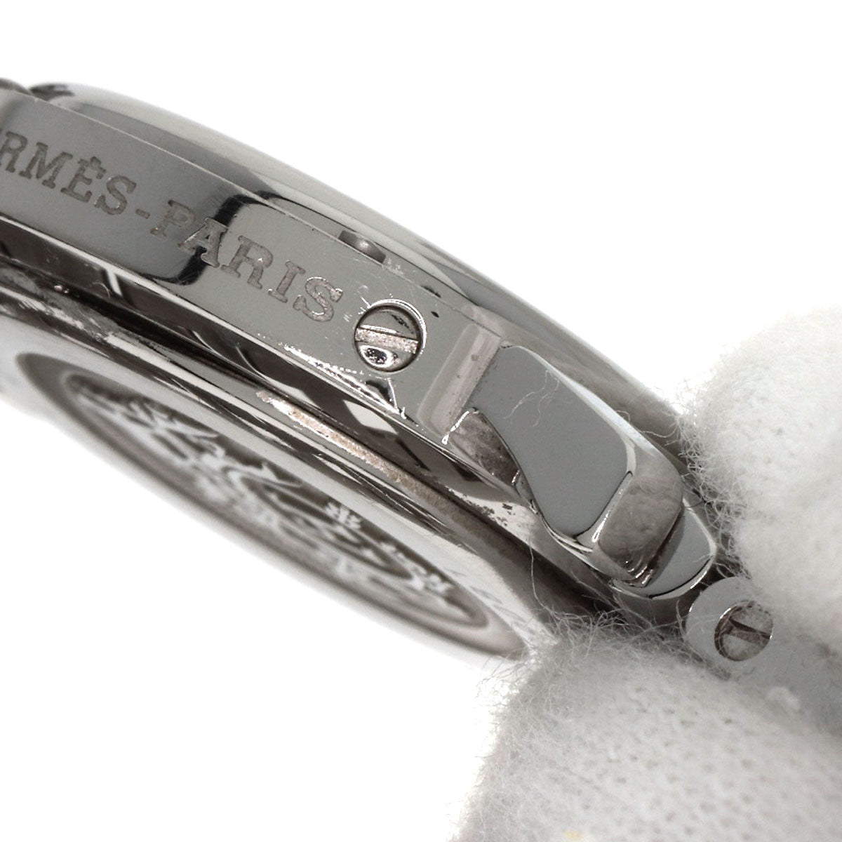 HERMES Watches Quartz CL4.210 Stainless Steel Silver Clipper Nacre Blue shell dial Women Used