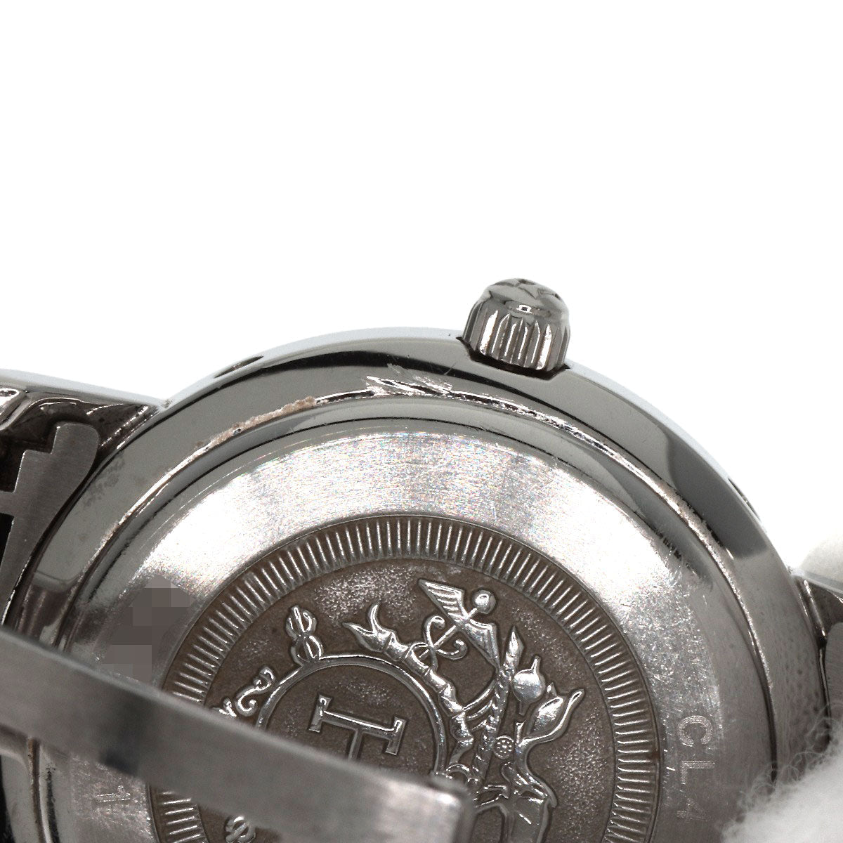 HERMES Watches Quartz CL4.210 Stainless Steel Silver Clipper Nacre Blue shell dial Women Used