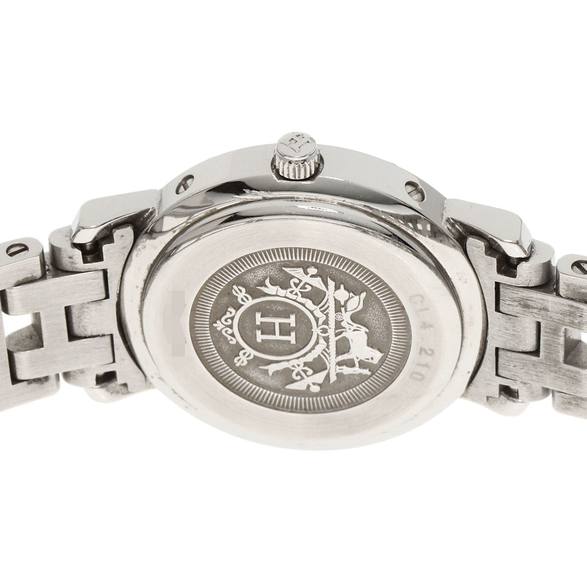 HERMES Watches Quartz CL4.210 Stainless Steel Silver Clipper Nacre Blue shell dial Women Used