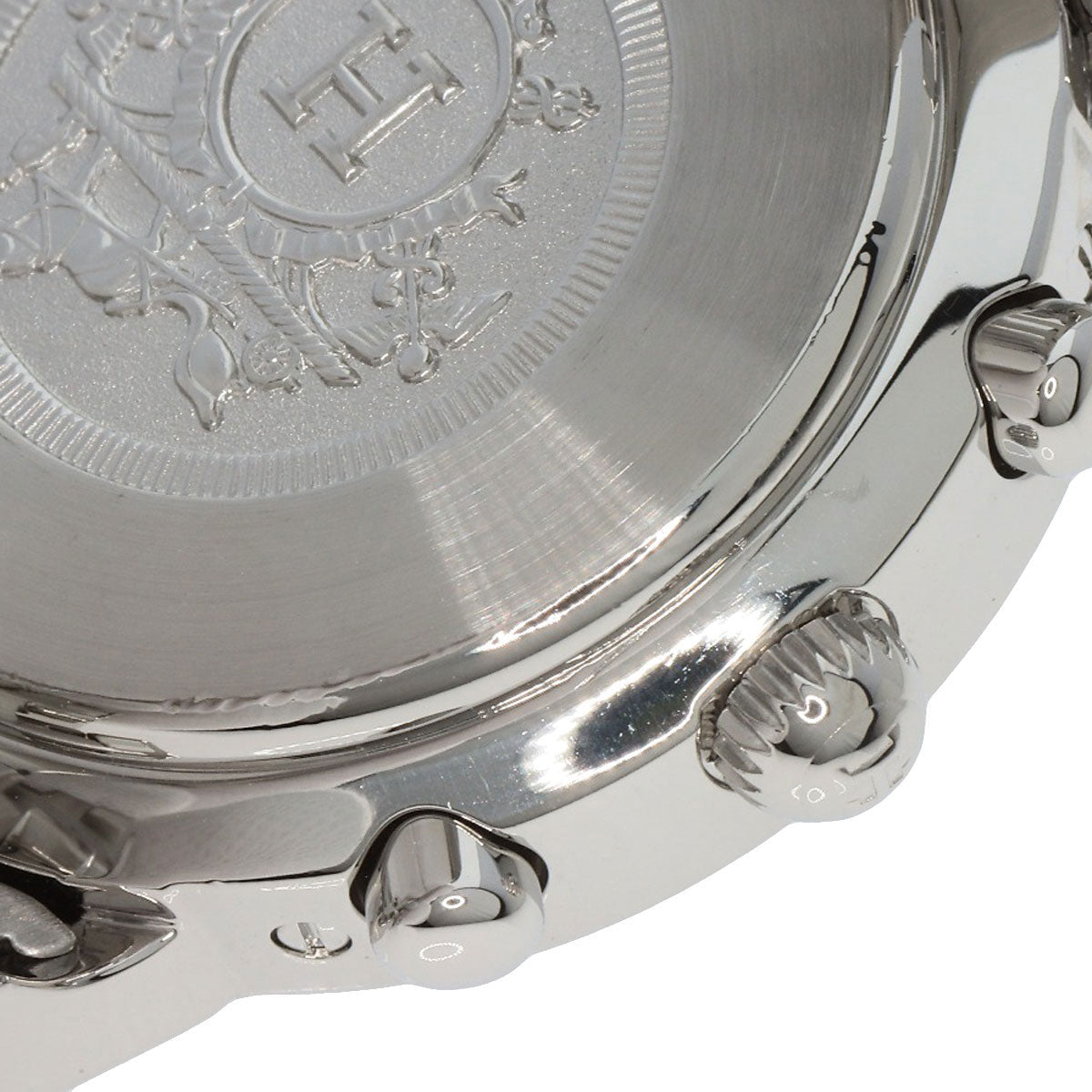 HERMES Watches Quartz CL1.310 Stainless Steel , Stainless Steel Silver Clipper Chronograph blue dial Women Used