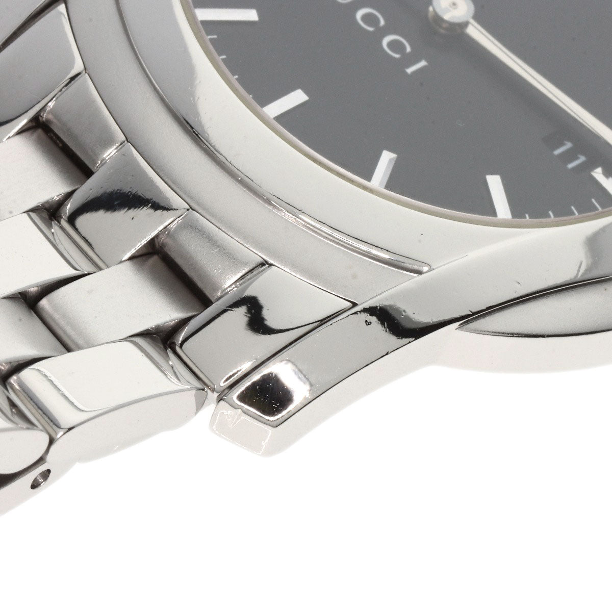 GUCCI Watches Quartz Stainless Steel , Stainless Steel Silver 5500XL black dial mens Used