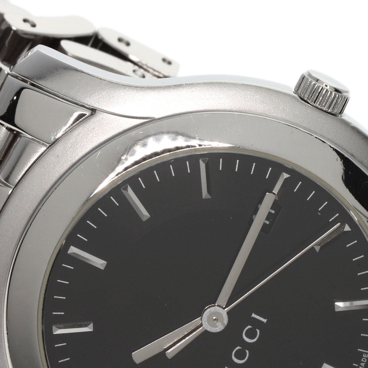 GUCCI Watches Quartz Stainless Steel , Stainless Steel Silver 5500XL black dial mens Used