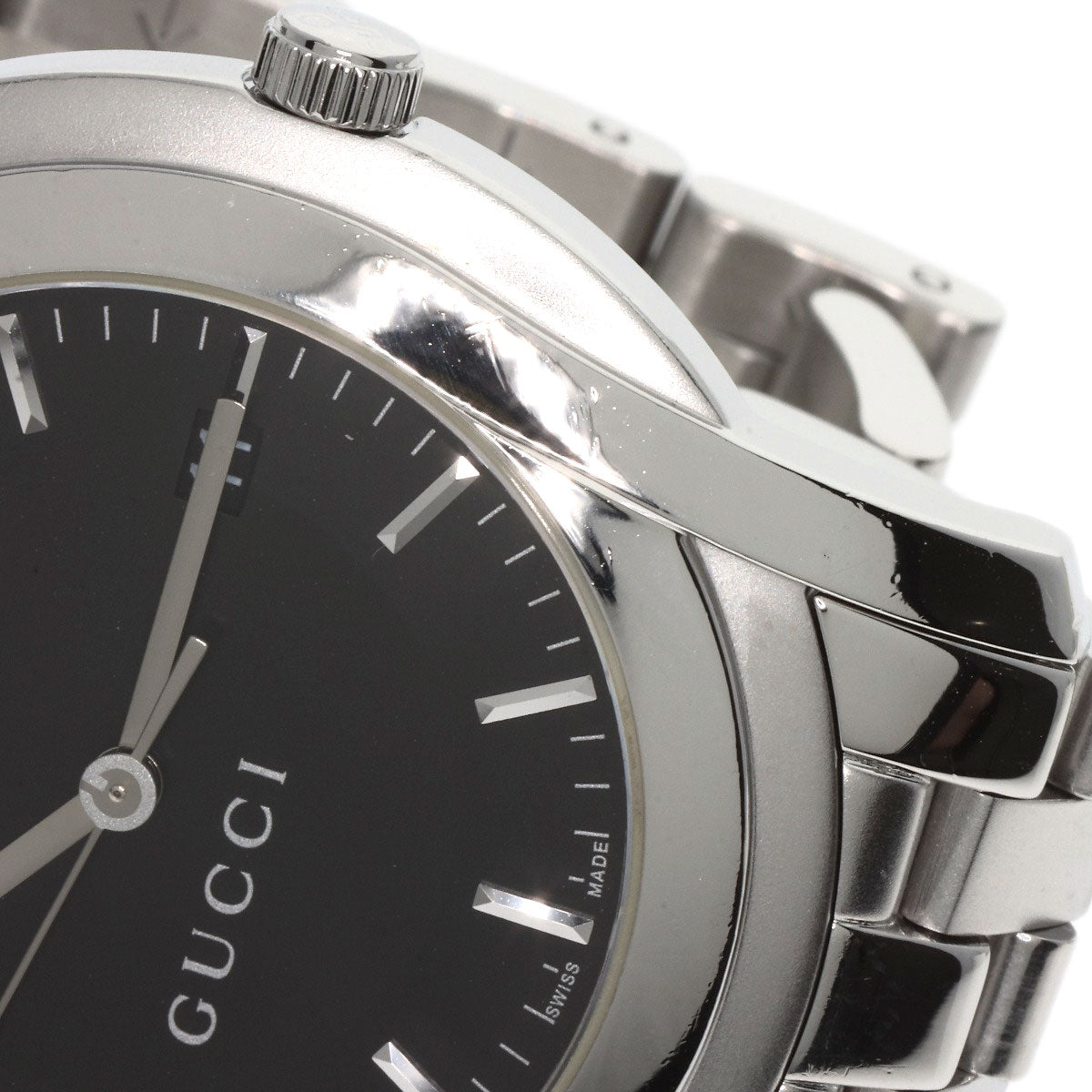 GUCCI Watches Quartz Stainless Steel , Stainless Steel Silver 5500XL black dial mens Used