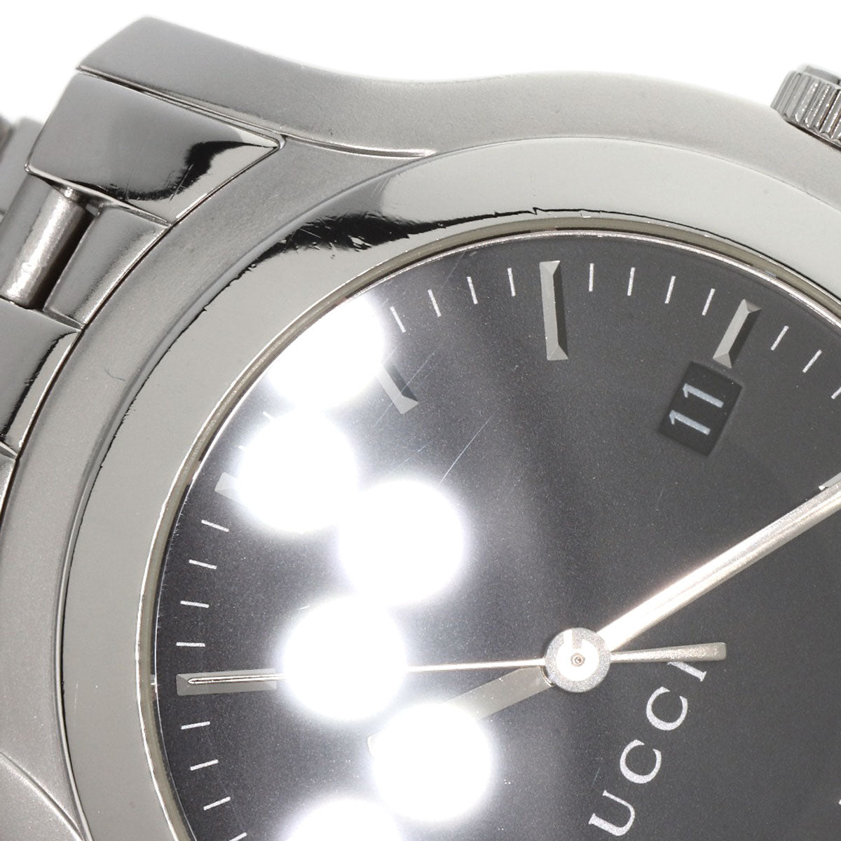 GUCCI Watches Quartz Stainless Steel , Stainless Steel Silver 5500XL black dial mens Used
