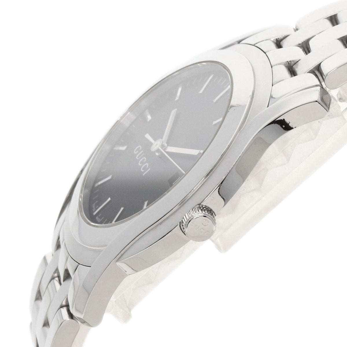 GUCCI Watches Quartz Stainless Steel , Stainless Steel Silver 5500XL black dial mens Used
