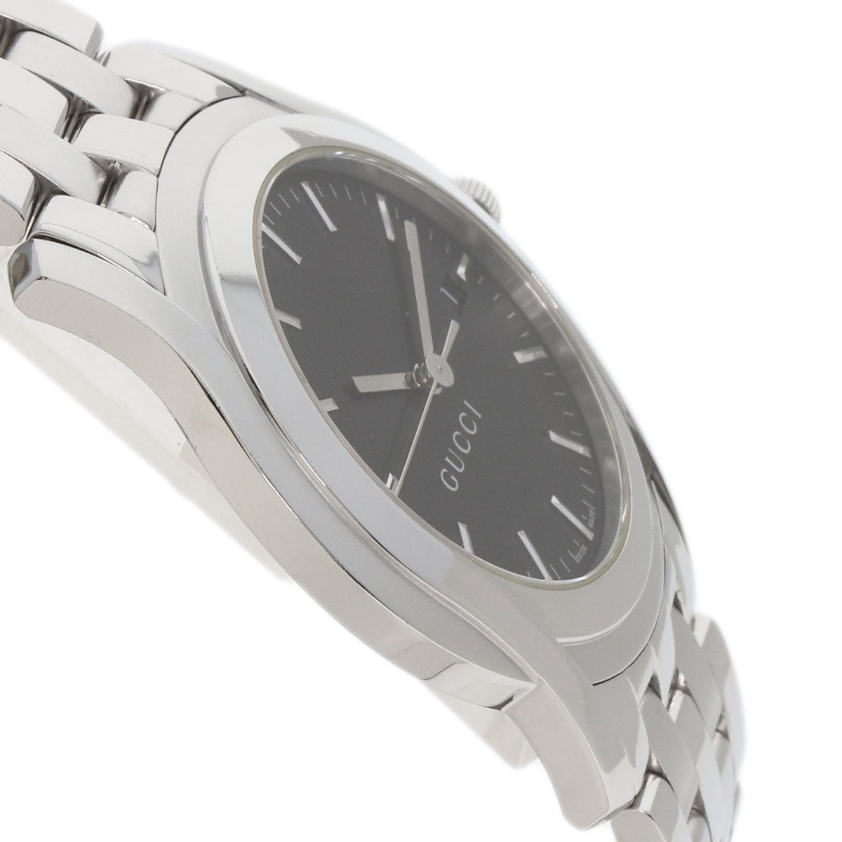 GUCCI Watches Quartz Stainless Steel , Stainless Steel Silver 5500XL black dial mens Used