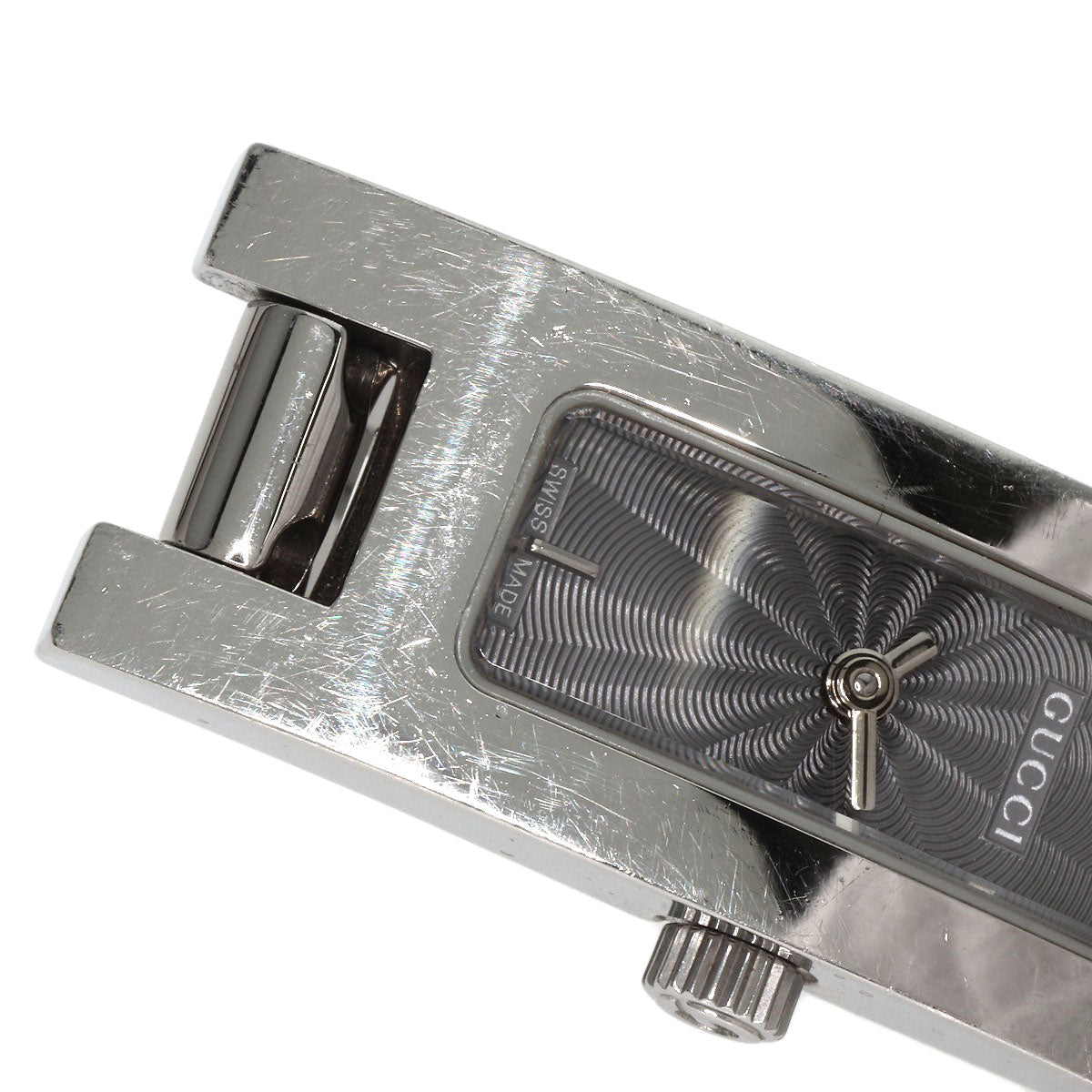 GUCCI Watches Quartz 3900L Stainless Steel , Stainless Steel Silver Square face gray dial Women Used