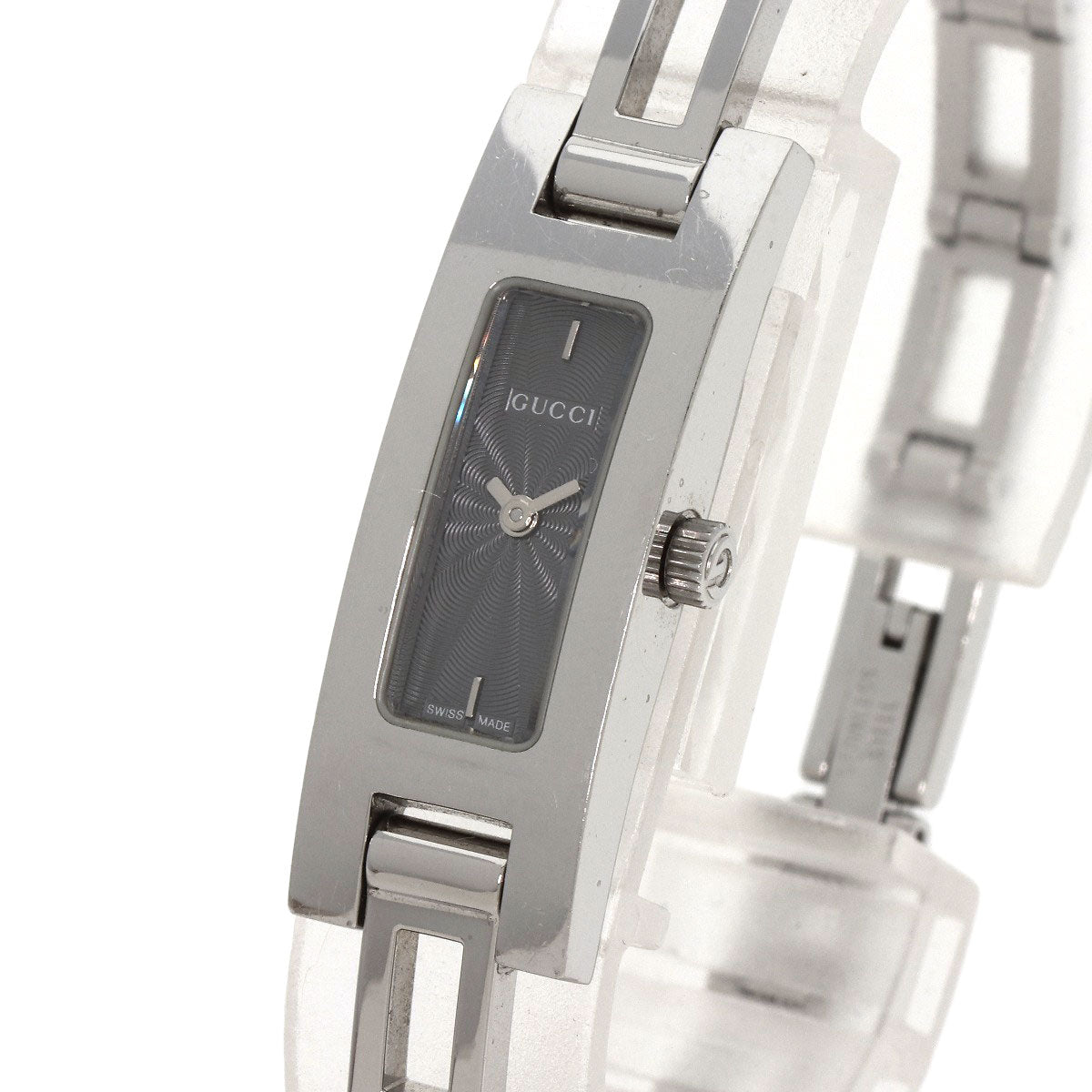 GUCCI Watches Quartz 3900L Stainless Steel , Stainless Steel Silver Square face gray dial Women Used