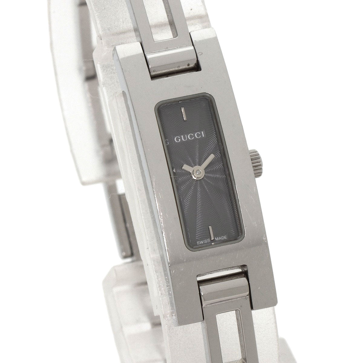 GUCCI Watches Quartz 3900L Stainless Steel , Stainless Steel Silver Square face gray dial Women Used