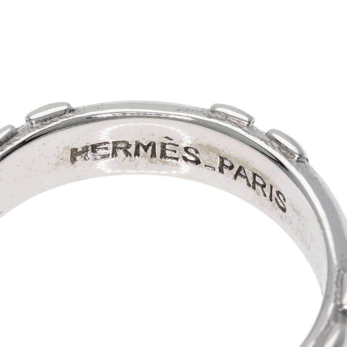 HERMES Ring K18WG Silver Fidelite # 47 Women Used
