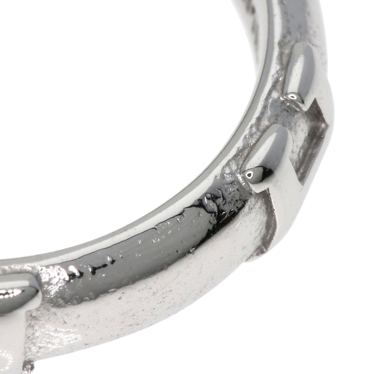 HERMES Ring K18WG Silver Fidelite # 47 Women Used