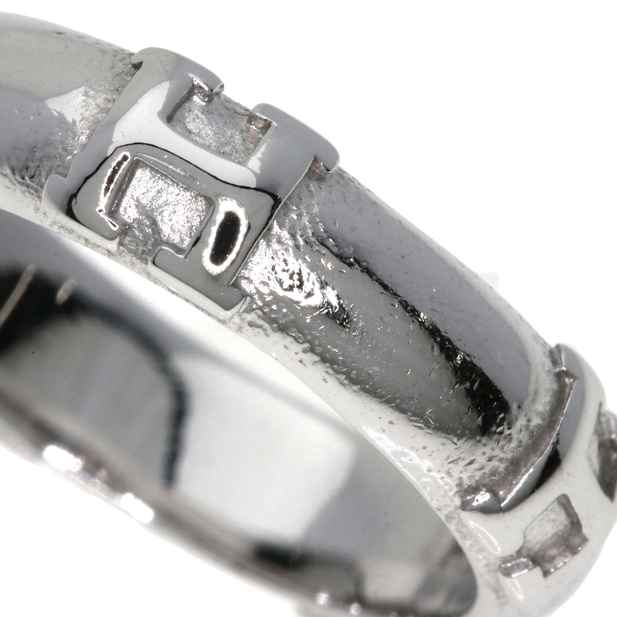HERMES Ring K18WG Silver Fidelite # 47 Women Used