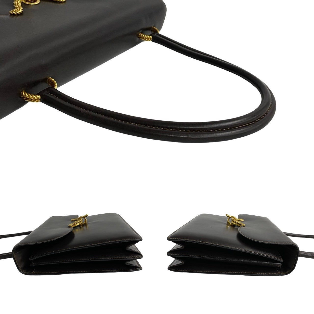 HERMES Handbag leather Brown Vasco