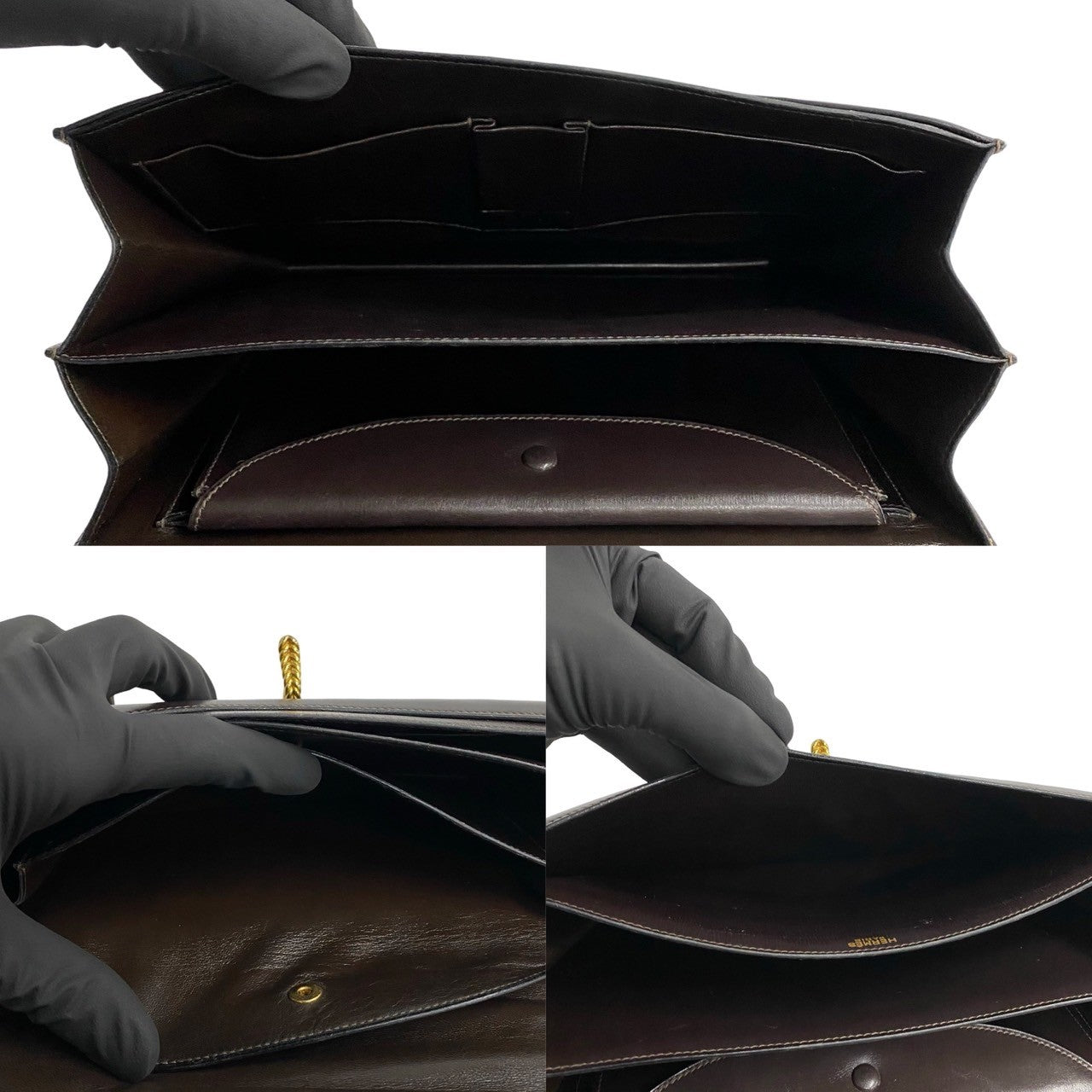 HERMES Handbag leather Brown Vasco