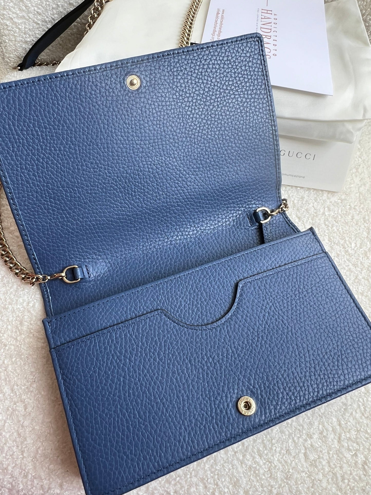 Gucci Blue Soho Chain Wallet