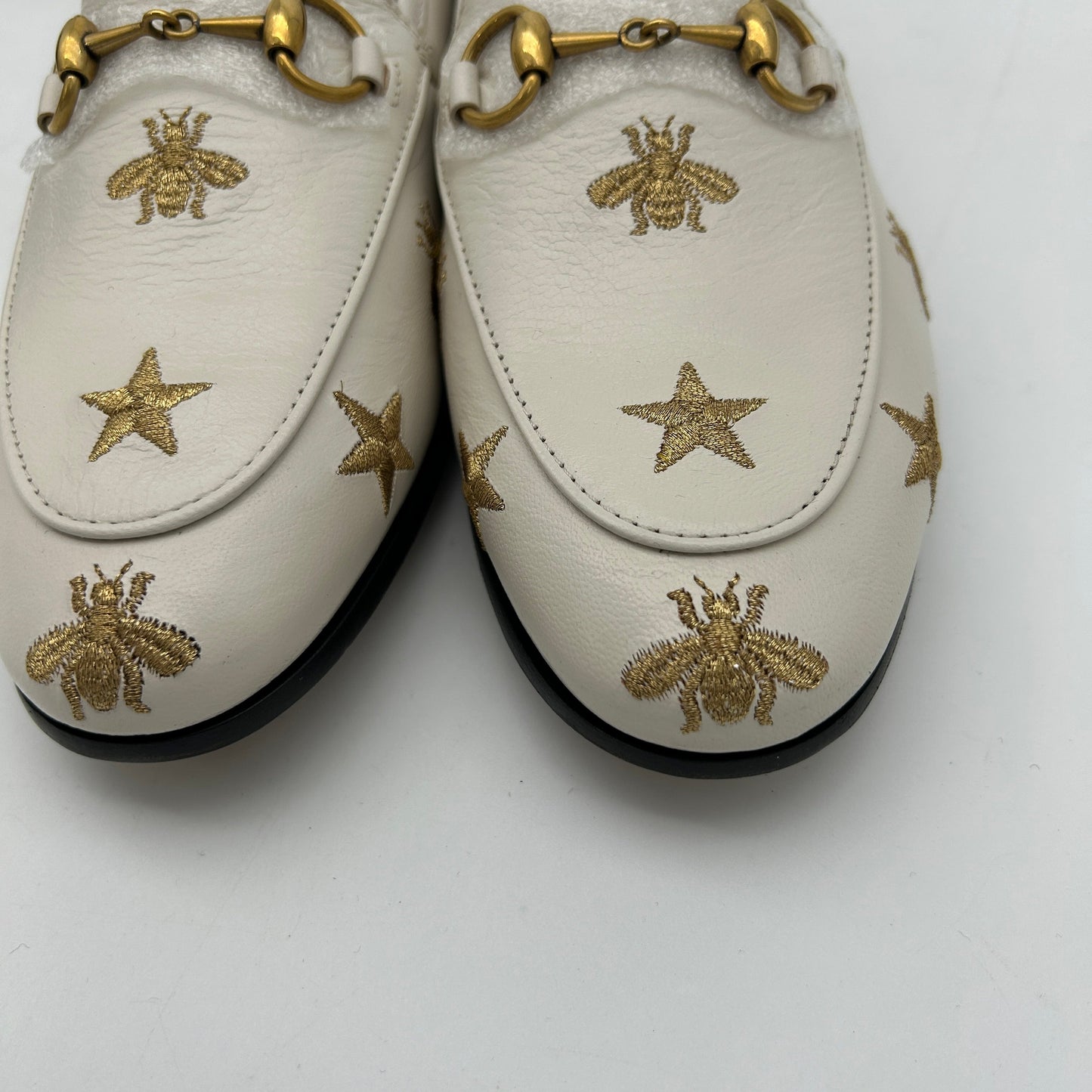 GUCCI - Jordaan Flat - Leather White for Women, US Women`s Size 4 24080802