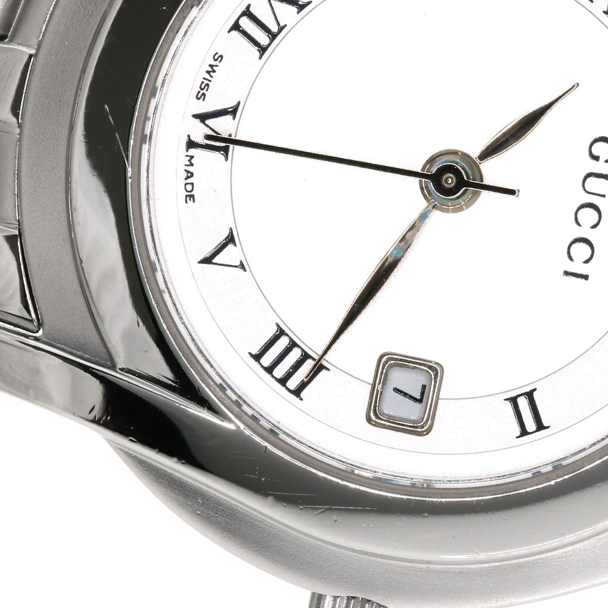 GUCCI Watches Quartz 5500L Stainless Steel , Stainless Steel Silver Round face Silver dial Women Used