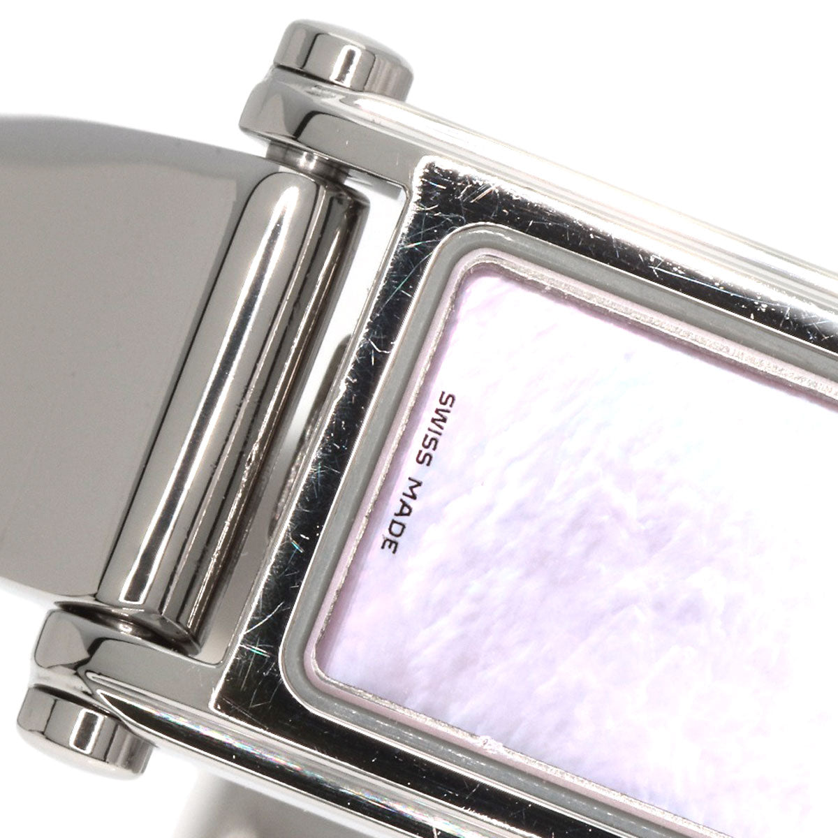 GUCCI Watches Quartz 1500L Stainless Steel , Stainless Steel Silver Square face Pink shell dial Women Used